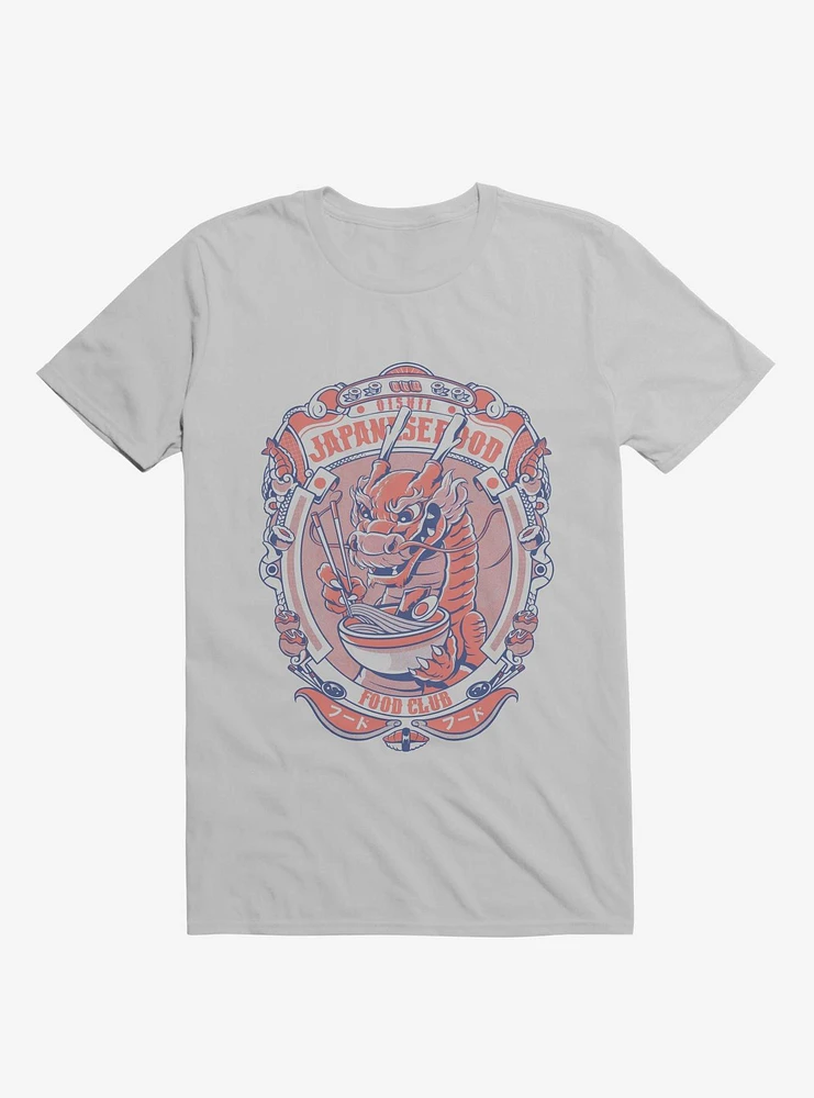 Dragon Emblem Japanese Food Club Ice Grey T-Shirt