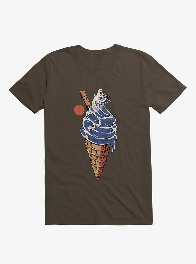 Japanese Great Ice Cream Brown T-Shirt