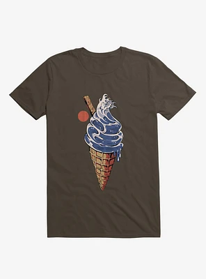 Japanese Great Ice Cream Brown T-Shirt