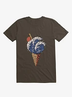 Kanagawa Ice Cream Brown T-Shirt