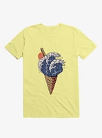 Kanagawa Ice Cream Corn Silk Yellow T-Shirt