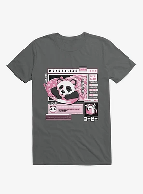 Monday Exe Sleeping Panda Charcoal Grey T-Shirt