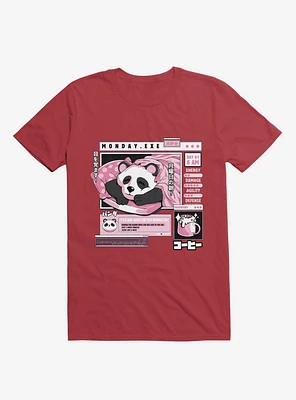 Monday Exe Sleeping Panda Red T-Shirt