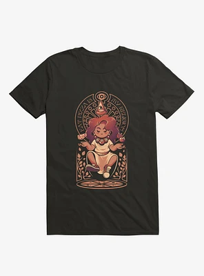 Pizza Goddess Is My Religion Black T-Shirt