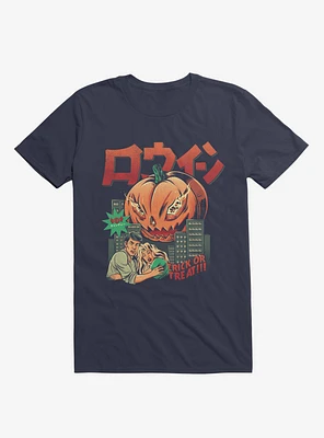 Pumpkinzilla Trick Or Treat!!! Navy Blue T-Shirt