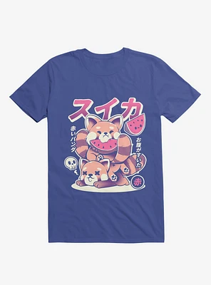 Raccoon Watermelon Victory Royal Blue T-Shirt