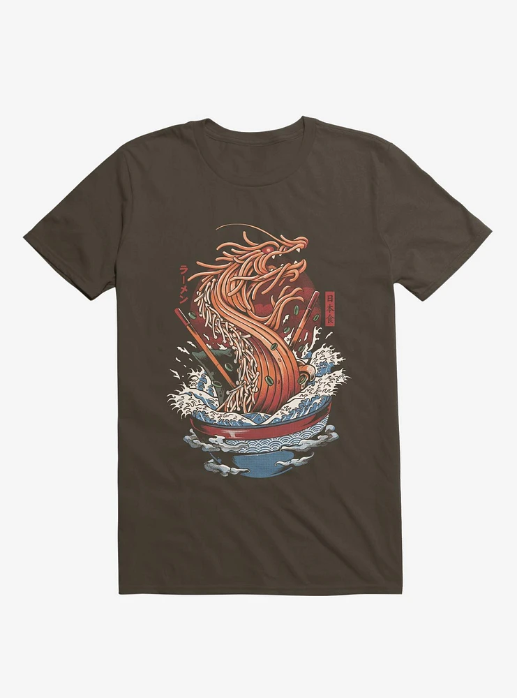 Ramen Noodle Dragon Brown T-Shirt