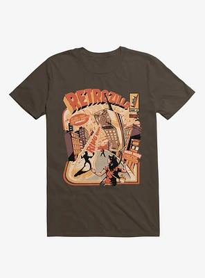 Retro Phonezilla Ring Brown T-Shirt