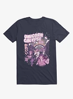 Unicorn Calypse Rainbow Sunshine Attack Navy Blue T-Shirt