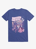 Unicorn Calypse Rainbow Sunshine Attack Royal Blue T-Shirt