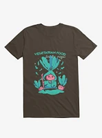 Vegetarian Food Feel The Magic Brown T-Shirt