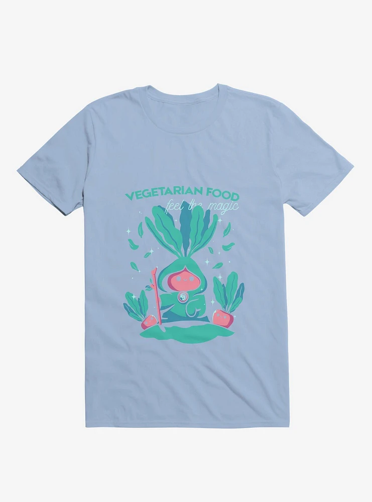 Vegetarian Food Feel The Magic Light Blue T-Shirt