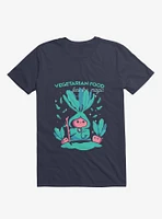 Vegetarian Food Feel The Magic Navy Blue T-Shirt