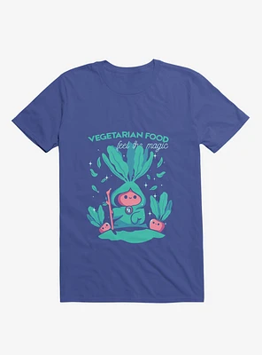 Vegetarian Food Feel The Magic Royal Blue T-Shirt