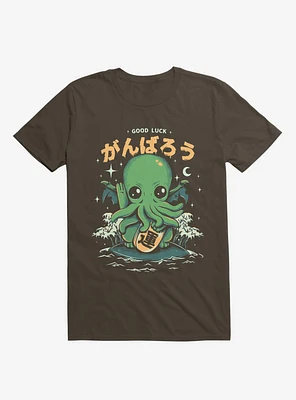 Good Luck Cutethulhu Brown T-Shirt
