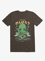 Good Luck Cutethulhu Brown T-Shirt