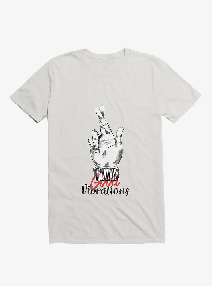 Good Vibrations Fingers Crossed White T-Shirt