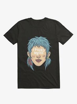 I Found Myself Blue Haired Black T-Shirt