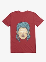 I Found Myself Blue Haired Red T-Shirt