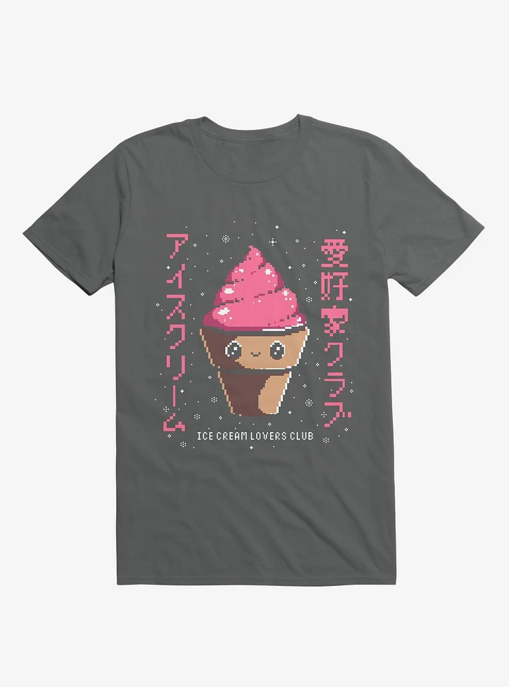 Ice Cream 8-Bit Lovers Club Charcoal Grey T-Shirt