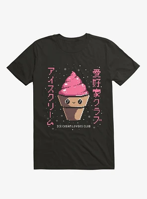 Ice Cream 8-Bit Lovers Club Black T-Shirt