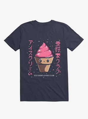 Ice Cream 8-Bit Lovers Club Navy Blue T-Shirt