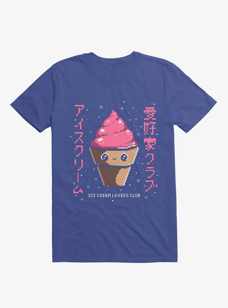 Ice Cream 8-Bit Lovers Club Royal Blue T-Shirt