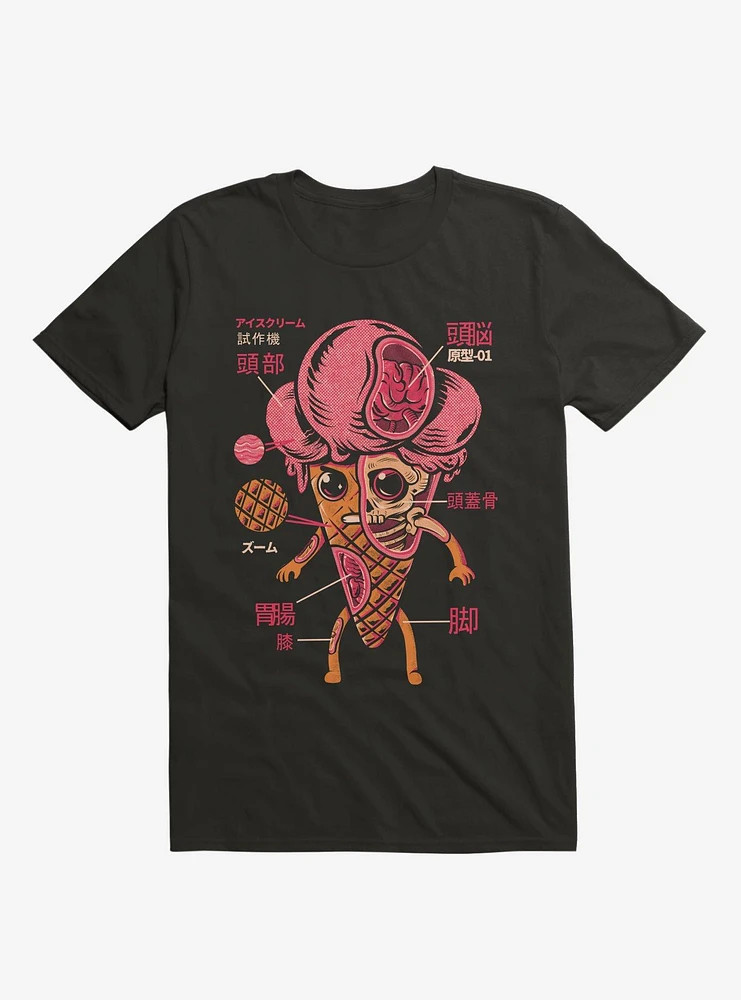 Ice Cream Kaiju X-Ray Black T-Shirt