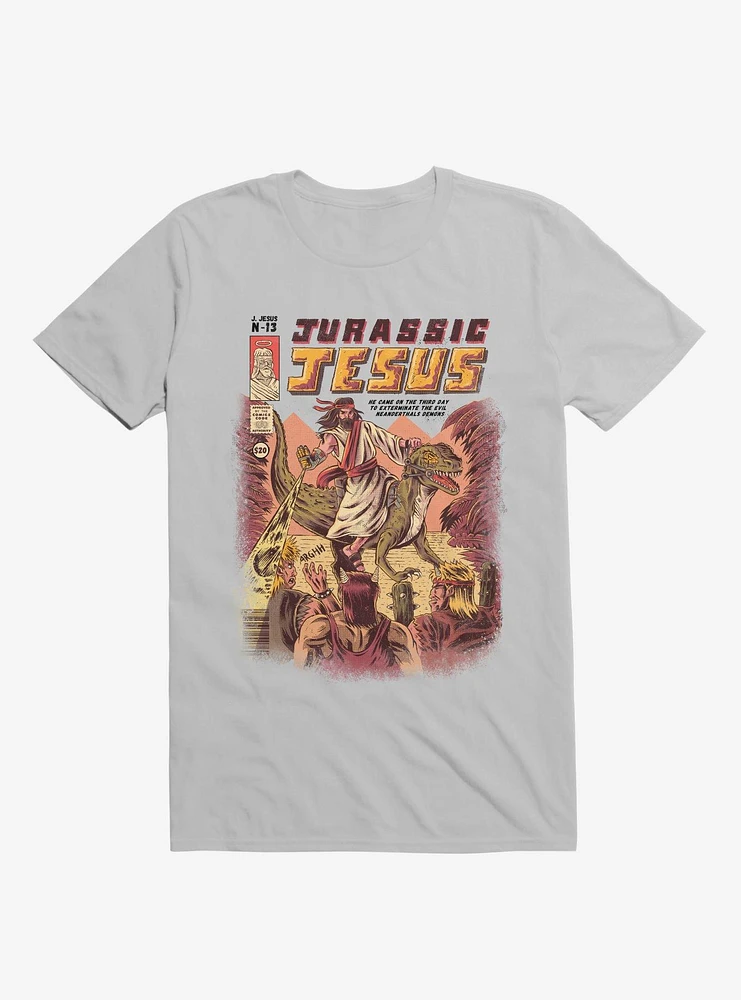 Jurassic Jesus Evil Exterminator Ice Grey T-Shirt