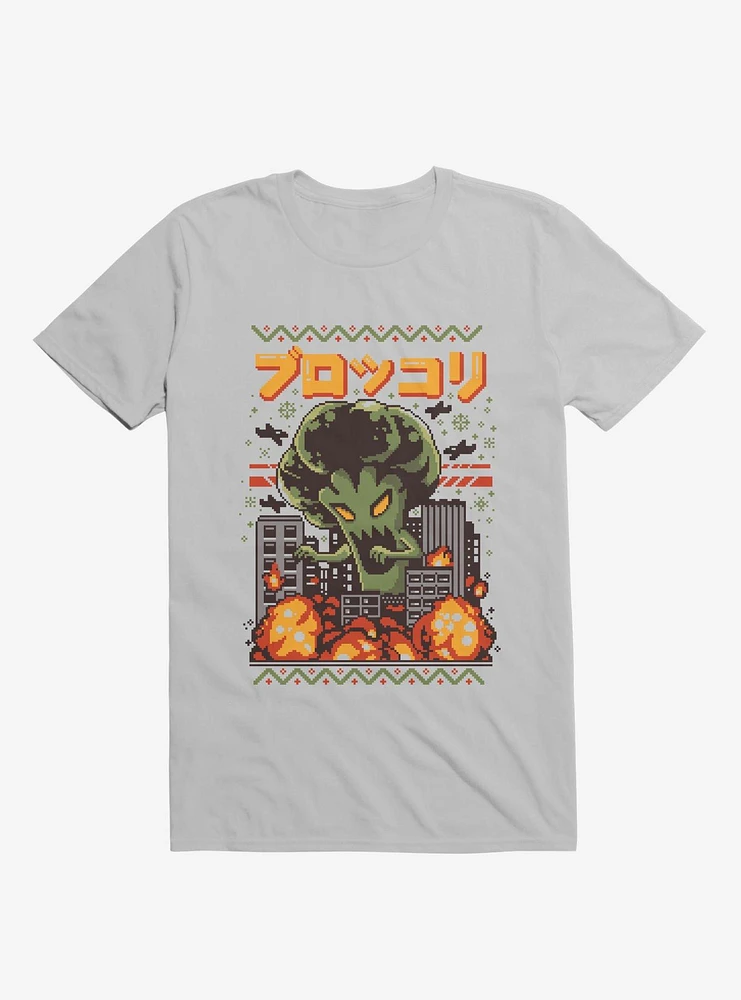 The Broccozilla Ugly Holiday Ice Grey T-Shirt