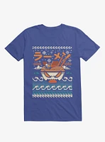 The Great Ramen Of Kanagawa Ugly Holiday Royal Blue T-Shirt