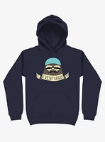 Hipster Sloth Takes His Time Navy Blue Hoodie