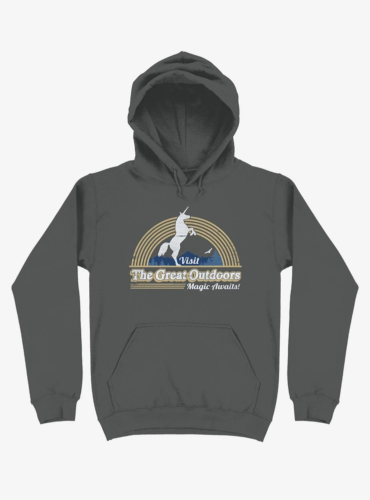Magic Awaits! Unicorn Asphalt Grey Hoodie