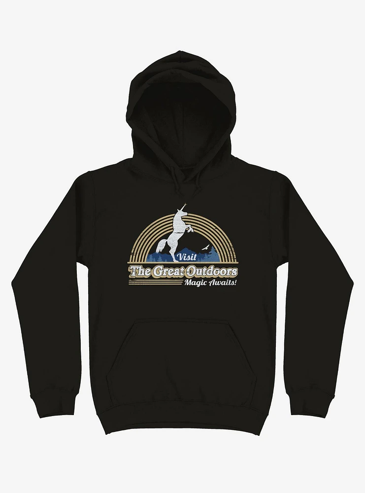 Magic Awaits! Unicorn Black Hoodie