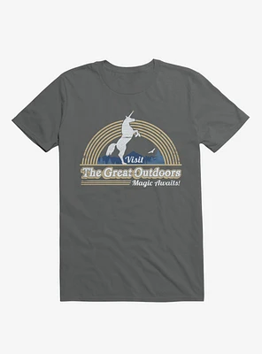 Magic Awaits! Unicorn Asphalt Grey T-Shirt