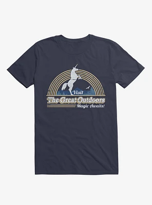Magic Awaits! Unicorn Navy Blue T-Shirt