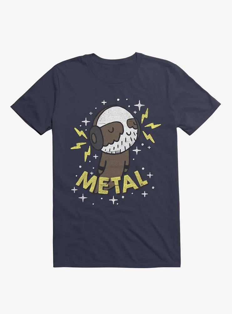 Metal Is My Co-Pilot Navy Blue T-Shirt