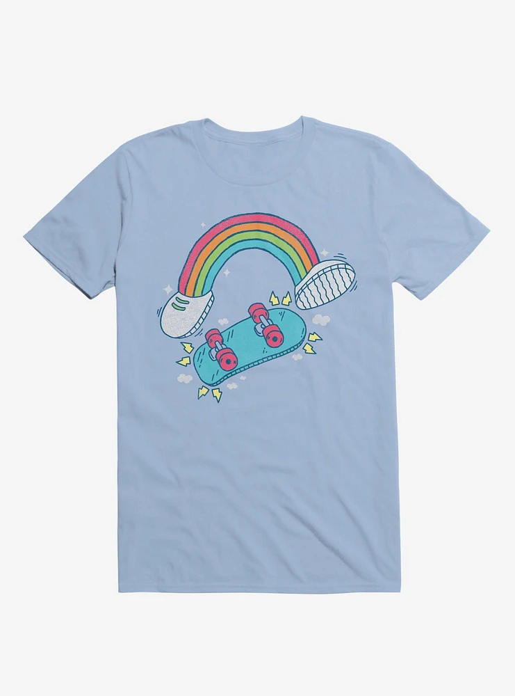 Radbow Rainbow Skateboard Light Blue T-Shirt