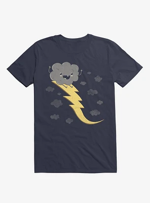 Ride The Lightning Cloud Navy Blue T-Shirt