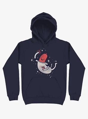 Space Sausage In Outer Space, Yay! Navy Blue Hoodie