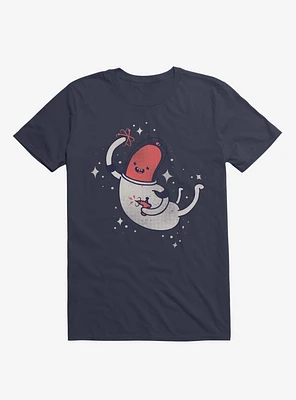 Space Sausage Outer Space, Yay! Navy Blue T-Shirt