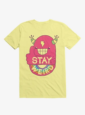 Stay Weird Rainbow Bolt Yellow T-Shirt
