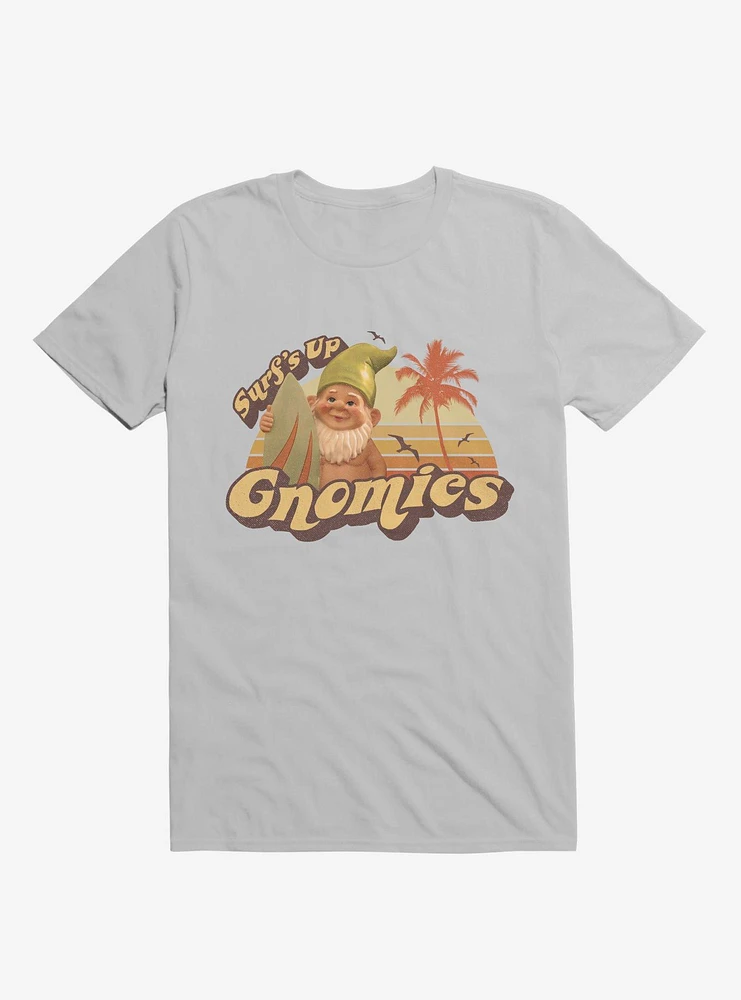 Surf's Up Gnomies Silver T-Shirt