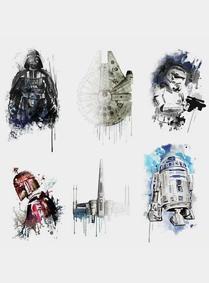 Star Wars Iconic Watercolor Peel And Stick Wall Decals