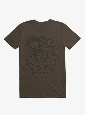 Caught You My Black Hearted Web Brown T-Shirt