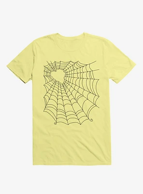 Caught You My Black Hearted Web Corn Silk Yellow T-Shirt