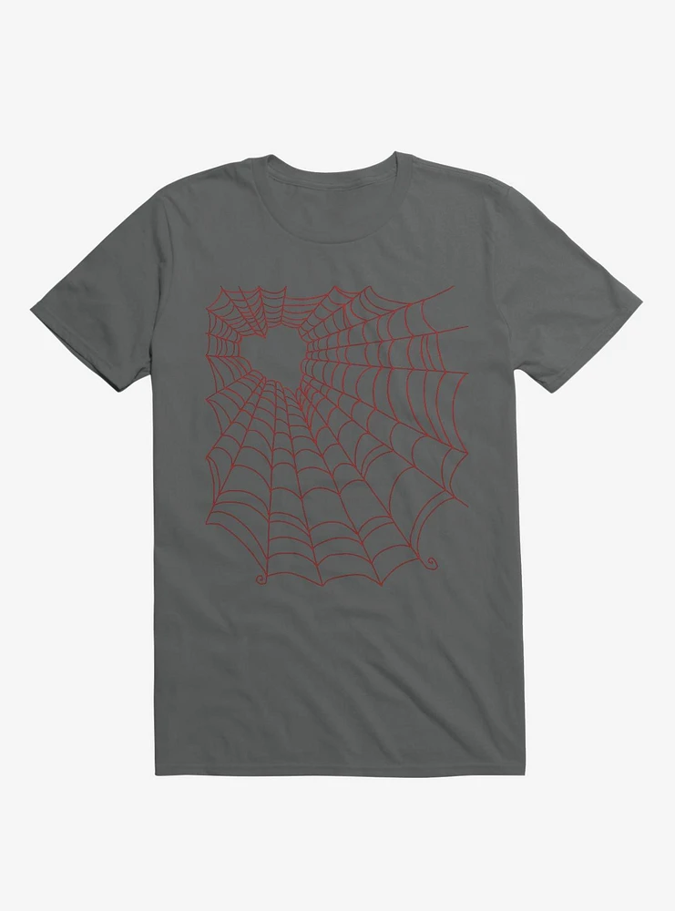 Caught You My Red Hearted Web Asphalt Grey T-Shirt