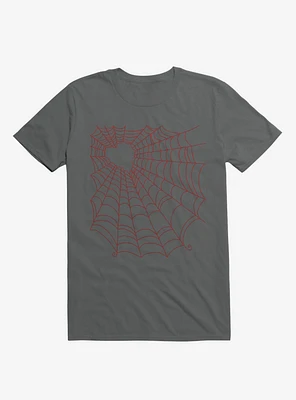 Caught You My Red Hearted Web Asphalt Grey T-Shirt