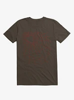 Caught You My Red Hearted Web Brown T-Shirt