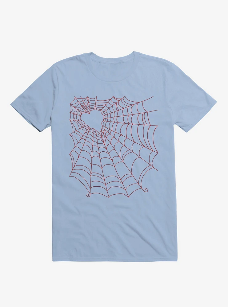 Caught You My Red Hearted Web Light Blue T-Shirt